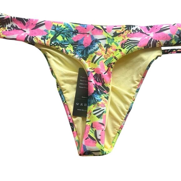 RELLECIGA Floral Brazilian Cut Strappy Bikini Bottom – LARGE NWT - Picture 6 of 13